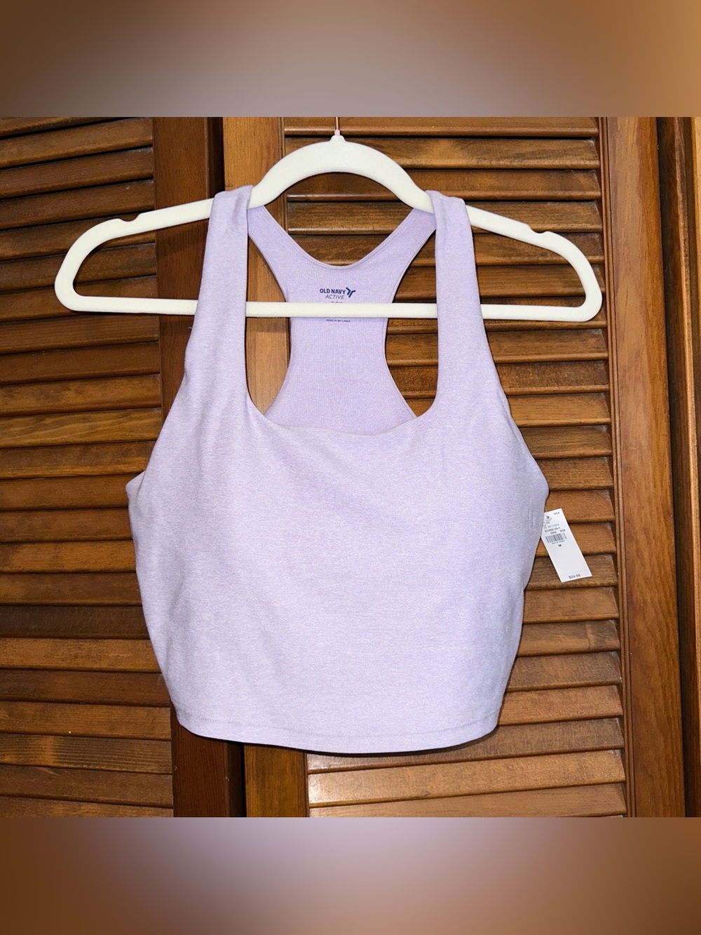 NWT Old Navy Light Support Cloud+ Longline Sports Bra, Lavender Aura, M